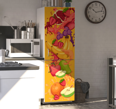 Kühlschrank Folie lebendiger fruchtspritzer - TenStickers