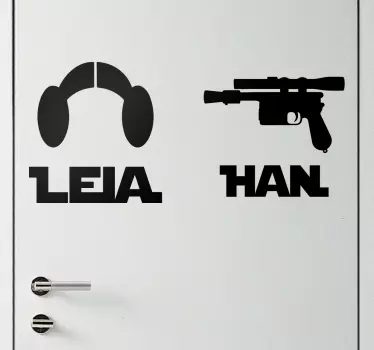 Wandtattoo Leia & Han - TenStickers
