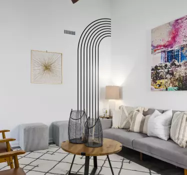 Wandtattoo Wohnzimmer Linien Halber Bogen - TenStickers