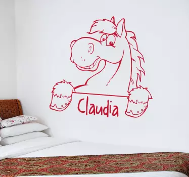 Wandtattoo Lustige Pferd mit Namen - TenStickers