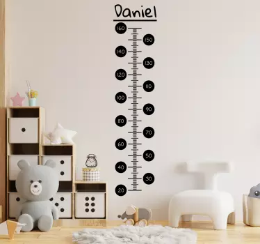 Wandtattoo Messlatte schwarz minimalistisch - TenStickers