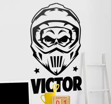 Wandtattoo Motocross Motocross mit Namen - TenStickers
