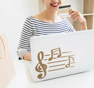 Laptop Aufkleber Musik Noten - TenStickers