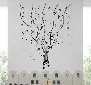 Wandtattoo musik notenfluss - TenStickers
