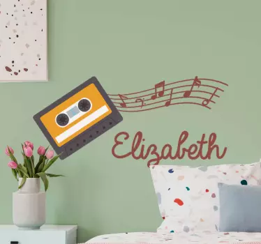 Wandtattoo Musik personalisierte musikkassette - TenStickers