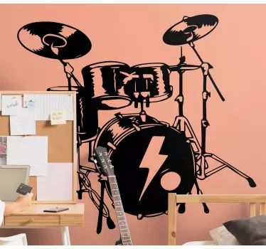 Wandtattoo musik schlagzeug grafik - TenStickers