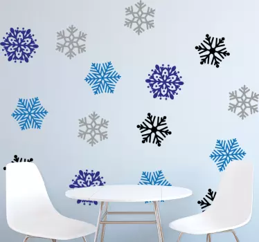 Weihnachtssticker schneeflockenmuster dekorationen - TenStickers