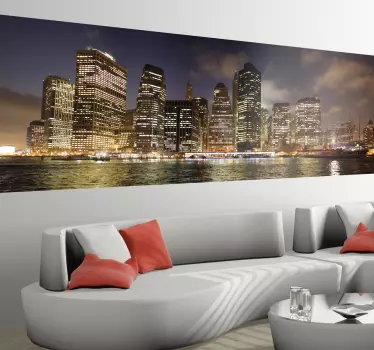 Wandtattoo New York bei Nacht - TenStickers