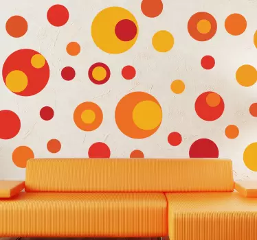 Pack von 45 Wandtattoo orangene Kreise - TenStickers