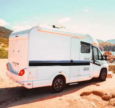 Wohnmobil Aufkleber blauer und schwarzer Streifen - TenStickers