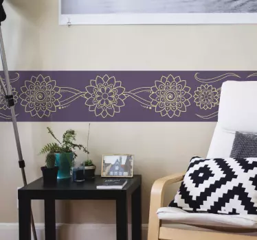 Wandtattoo Ornament Blumen paisley ecke - TenStickers