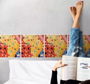 Bordüre selbstklebend buntes realistisches mosaik - TenStickers