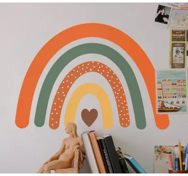 Wandtattoo ornament buntes herz regenbogen - TenStickers