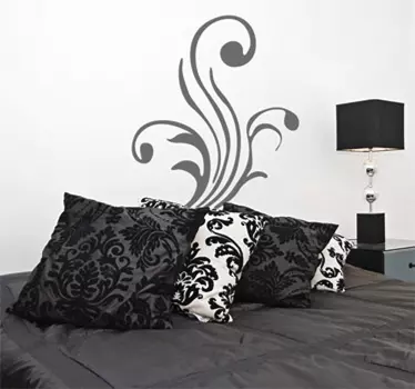 Wandtattoo Bett eleganter blumenwirbel - TenStickers