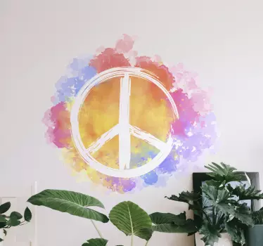 Wandtattoo ornament frieden symbol spritzer - TenStickers