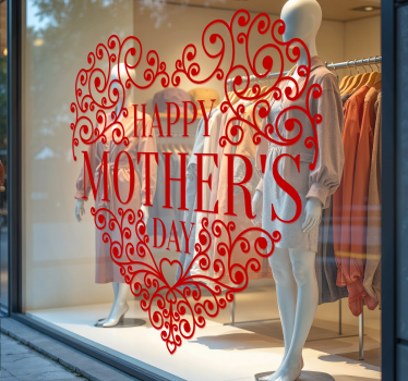 Schaufenster Folie ornamentales herz zum muttertag - TenStickers