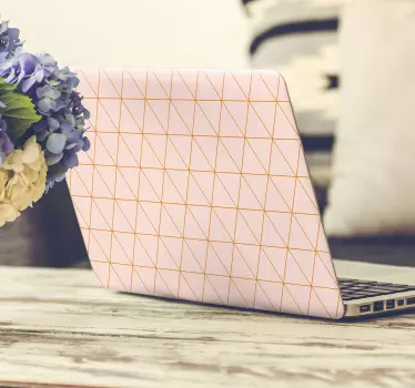 Wandtattoo Zeichnung Laptop Rosa Gold - TenStickers