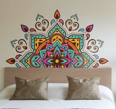 Wandtattoo Schlafzimmer Mandala bunt geometrisch - TenStickers