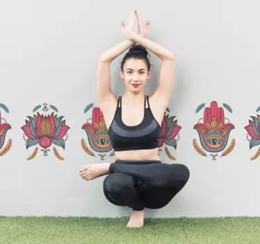 AufkleberYoga Ornament Wandbordüre - TenStickers