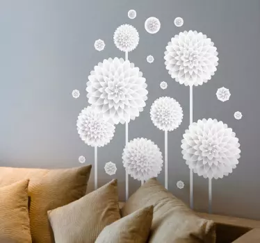 Wandtattoo Papierblumen - TenStickers