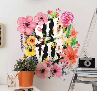 Wandtattoo personalisierbare Blumen - TenStickers