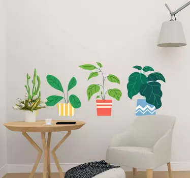Dekorative Blumentöpfe Wandtattoo Pflanzen - TenStickers