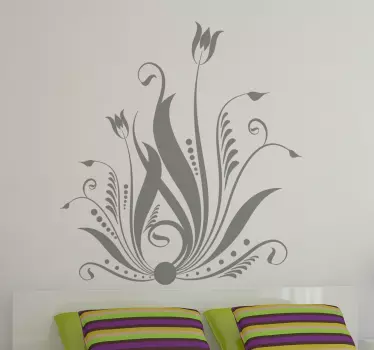 Wandtattoo Pflanze mit Blumen - TenStickers