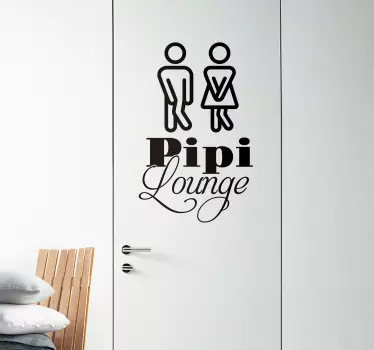 WC Türe Pipi Lounge Wandtattoo Badezimmer - TenStickers