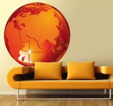Wandtattoo Planet mit Ansicht Asien - TenStickers