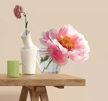 Wandtattoo polygonale Blume im Glas - TenStickers