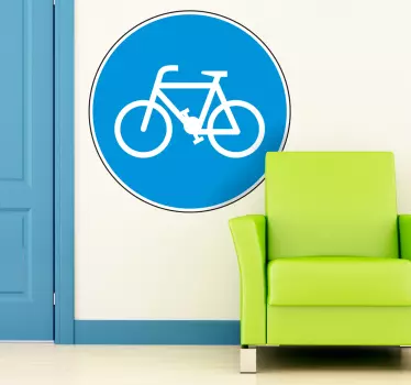 Wandtattoo Radfahrer Weg Schild - TenStickers
