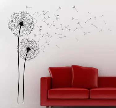 Wandtattoo Wohnzimmer realitätsnahe Pusteblumen - TenStickers