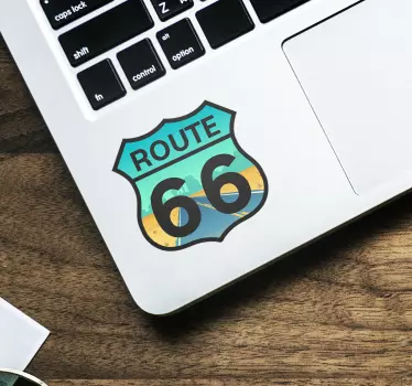 Laptop Aufkleber Route 66 Laptop - TenStickers