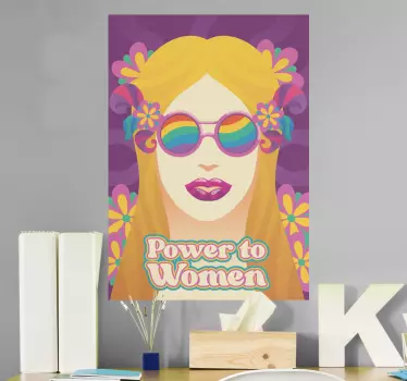 Wandtattoo Retro Macht zu frauen 70er Design - TenStickers