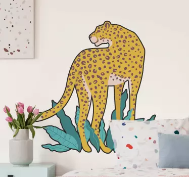 Wandtattoo Retro Vintage leopard - TenStickers