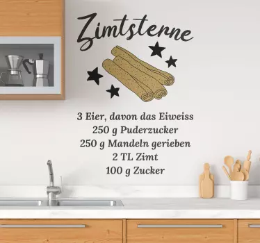Wandsticker Zimtstern Rezept - TenStickers