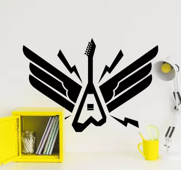 Wandtattoo Rock Elektrische gitarre - TenStickers