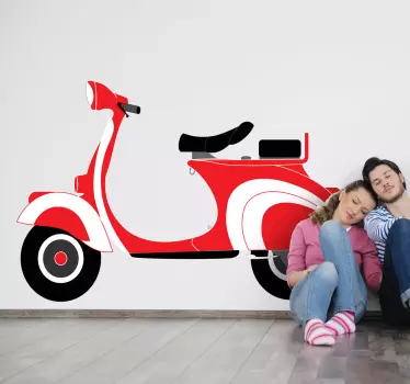 Wandtattoo rote Vespa - TenStickers
