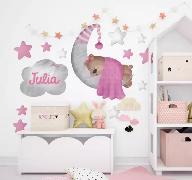 Wandtattoo Kinderzimmer schlafender Bär - TenStickers