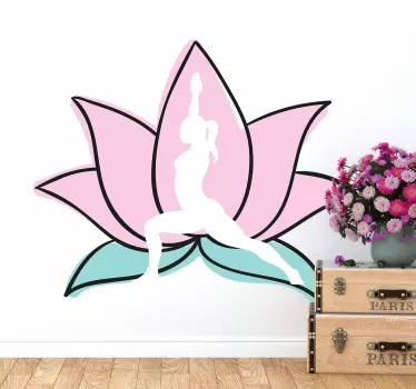 Wandtattoo für Zuhause Yoga Lotusblume - TenStickers