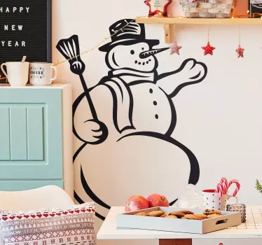Wandtattoo Schneeman mit Hut - TenStickers