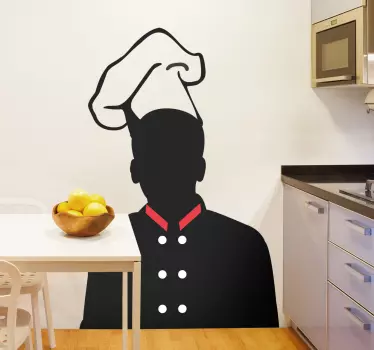 Wandtattoo Silhoulette Chefkoch - TenStickers