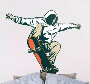 Wandtattoo Sport Skateboard springen - TenStickers