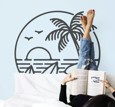 Wandtattoo Surfbrett Surf beach logo - TenStickers