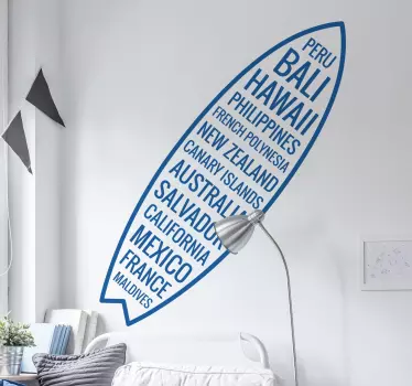 Wandtattoo Surfbretten mit Ländern - TenStickers