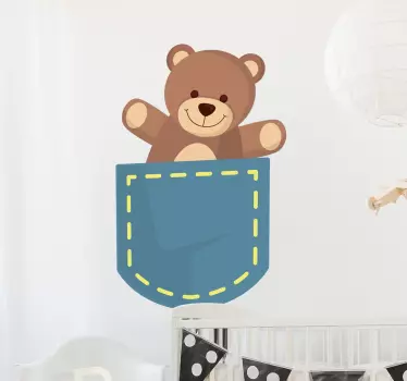 Wandtattoo Teddybär in Tasche - TenStickers
