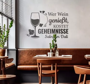 Wandtattoo Text über Wein - TenStickers