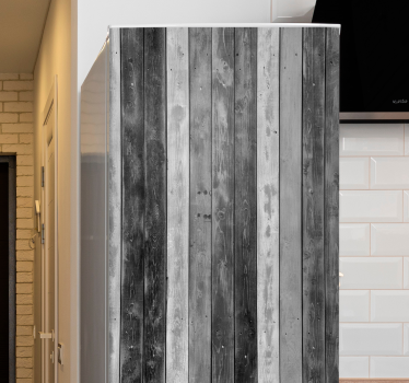 Folie Kühlschrank rustikale holzpaneele - TenStickers