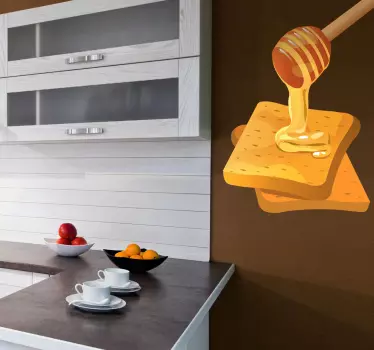 Wandtattoo Toast mit Honig - TenStickers