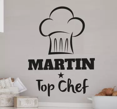Wandtattoo Top Chef personalisiert - TenStickers